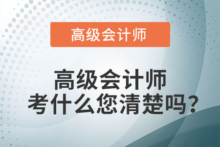 高級會(huì)計(jì)師考什么您清楚嗎？