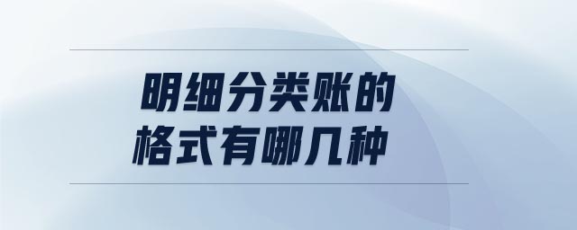 明細(xì)分類賬的格式有哪幾種