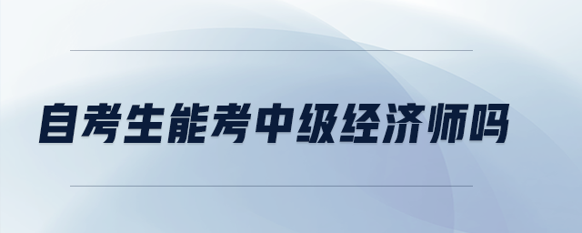 自考生能考中級經濟師嗎