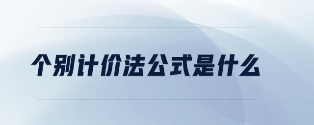 個別計價法公式是什么