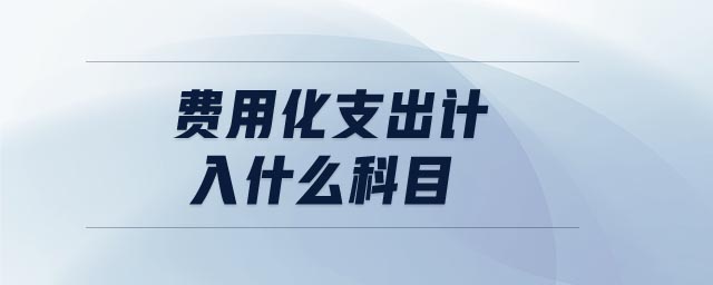 費用化支出計入什么科目 費用化支出計入什么科目
