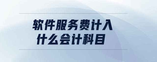軟件服務(wù)費計入什么會計科目