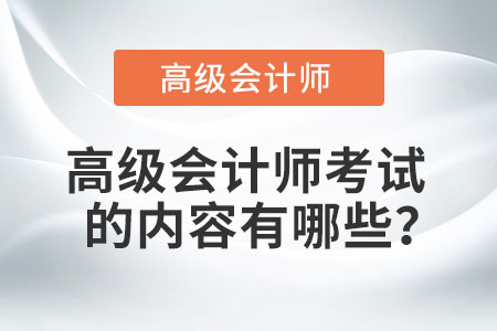 高級會計(jì)師考試的內(nèi)容有哪些？
