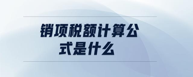銷項稅額計算公式是什么 銷項稅額計算公式是什么