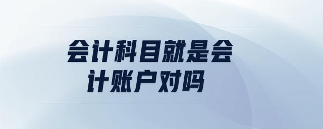 會計科目就是會計賬戶對嗎 會計科目就是會計賬戶對嗎