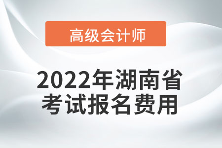 2022年湖南省高級會計師考試報名費用公布