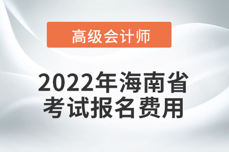 2022年海南省高級會計師考試報名費用公布