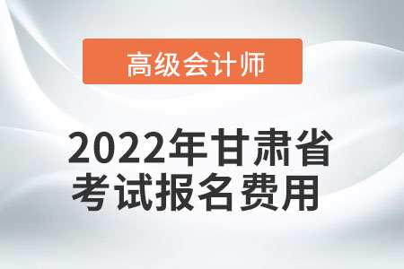 2022年甘肅省高級會計師考試報名費用公布