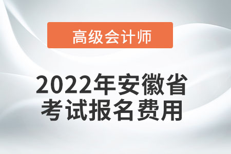 2022年安徽省高級會(huì)計(jì)師考試報(bào)名費(fèi)用公布