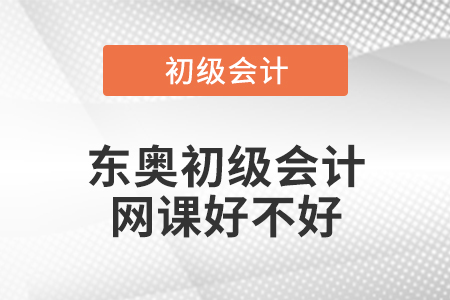 東奧初級會計網(wǎng)課好不好