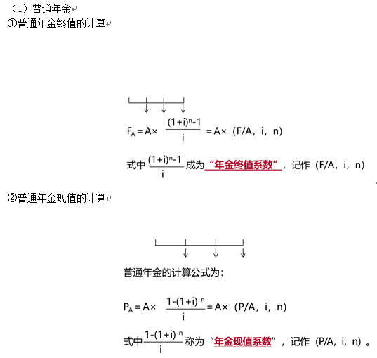 年金的有關(guān)計算