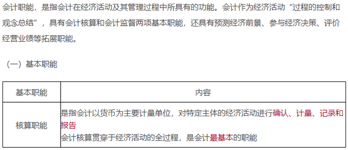 初級(jí)會(huì)計(jì)知識(shí)點(diǎn)——會(huì)計(jì)職能
