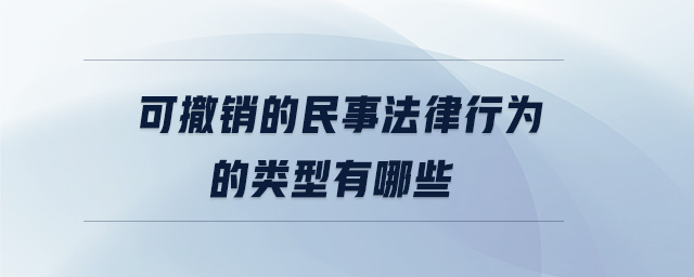 可撤銷(xiāo)的民事法律行為的類(lèi)型有哪些