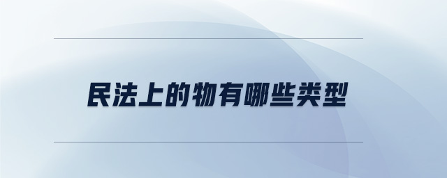 民法上的物有哪些類型 民法上的物有哪些類型