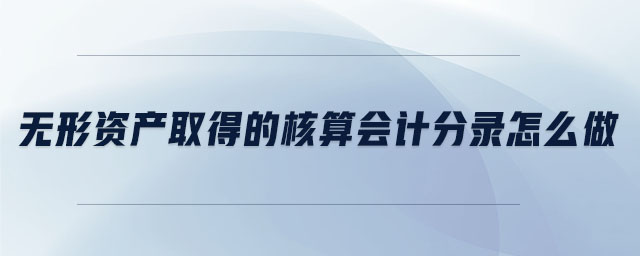 無形資產(chǎn)取得的核算會(huì)計(jì)分錄怎么做