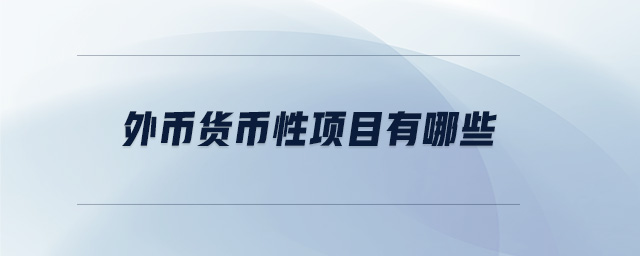 外幣貨幣性項目有哪些