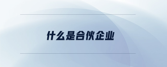 什么是合伙企業(yè) 什么是合伙企業(yè)