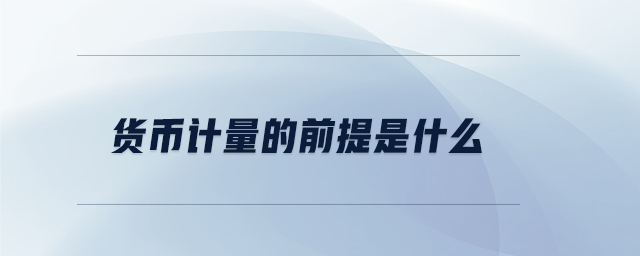 貨幣計量的前提是什么 貨幣計量的前提是什么
