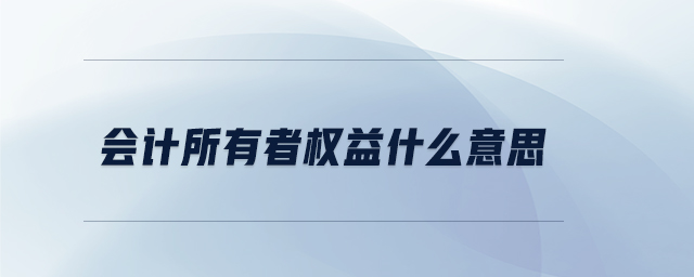 會(huì)計(jì)所有者權(quán)益什么意思 會(huì)計(jì)所有者權(quán)益什么意思