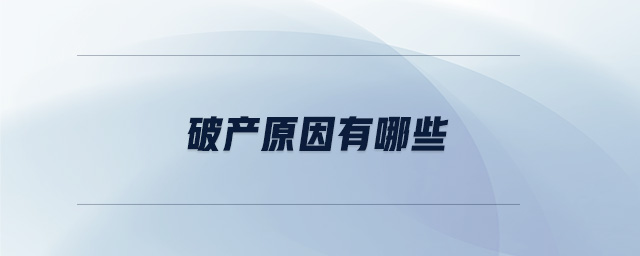 破產(chǎn)原因有哪些 破產(chǎn)原因有哪些