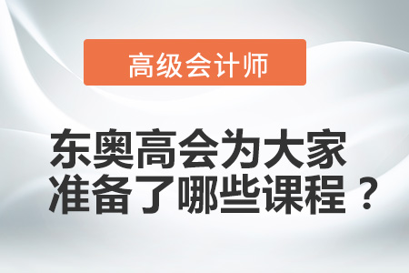 東奧高級會(huì)計(jì)職稱頻道為大家準(zhǔn)備了哪些課程？