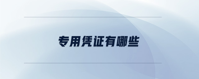 專(zhuān)用憑證有哪些 專(zhuān)用憑證有哪些