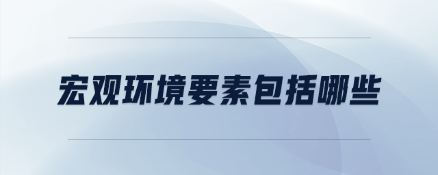 宏觀環(huán)境要素包括哪些
