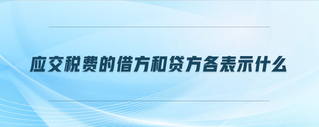 應(yīng)交稅費的借方和貸方各表示什么
