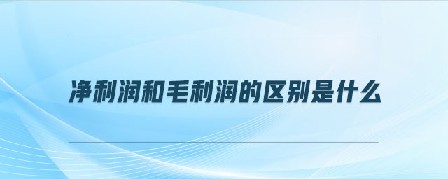 凈利潤和毛利潤的區(qū)別是什么 凈利潤和毛利潤的區(qū)別是什么