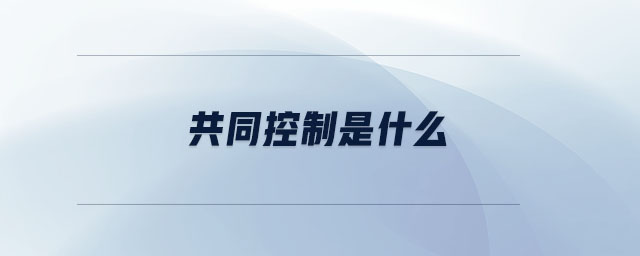 共同控制是什么 共同控制是什么