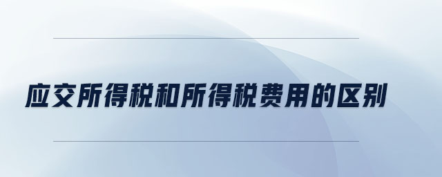 應(yīng)交所得稅和所得稅費(fèi)用的區(qū)別
