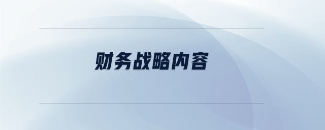 財(cái)務(wù)戰(zhàn)略內(nèi)容
