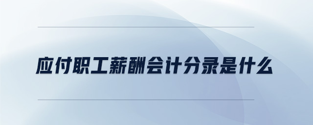應(yīng)付職工薪酬會計分錄是什么