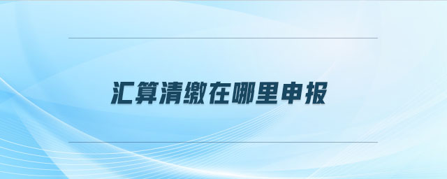 匯算清繳在哪里申報 匯算清繳在哪里申報