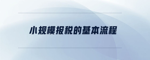 小規(guī)模報稅的基本流程