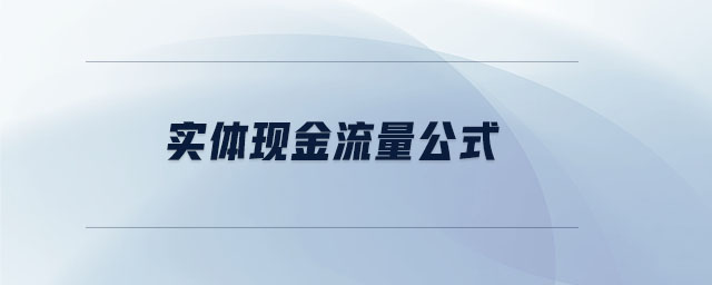 實體現(xiàn)金流量公式