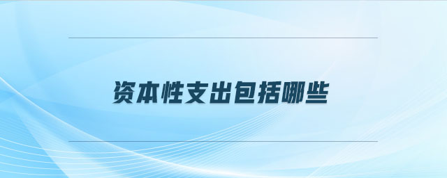 資本性支出包括哪些 資本性支出包括哪些