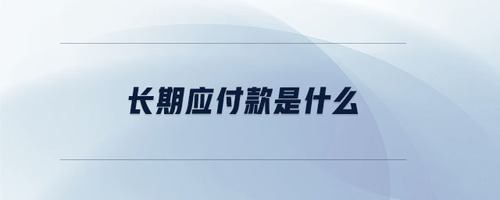 長期應付款是什么