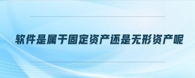 軟件是屬于固定資產(chǎn)還是無形資產(chǎn)呢