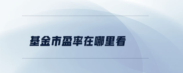 基金市盈率在哪里看