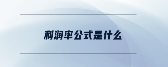利潤率公式是什么 利潤率公式是什么
