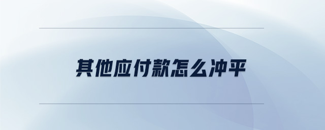 其他應付款怎么沖平 其他應付款怎么沖平