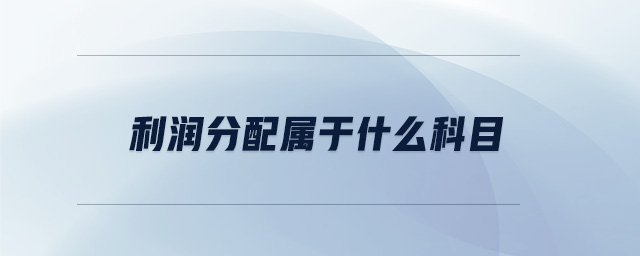 利潤分配屬于什么科目