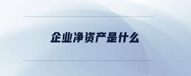 企業(yè)凈資產(chǎn)是什么 企業(yè)凈資產(chǎn)是什么
