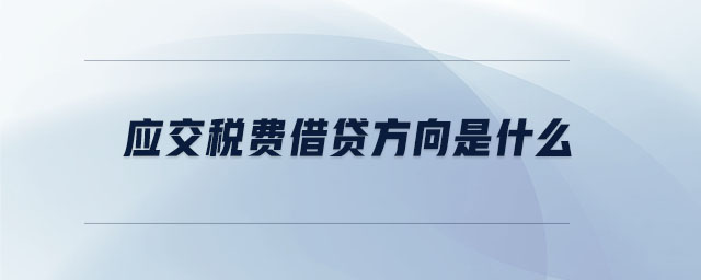 應(yīng)交稅費借貸方向是什么 應(yīng)交稅費借貸方向是什么