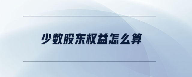 少數(shù)股東權(quán)益怎么算 少數(shù)股東權(quán)益怎么算