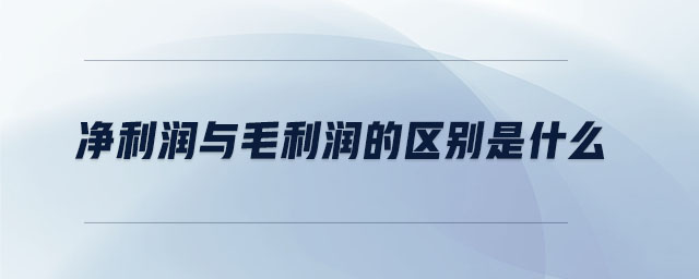 凈利潤與毛利潤的區(qū)別是什么 凈利潤與毛利潤的區(qū)別是什么