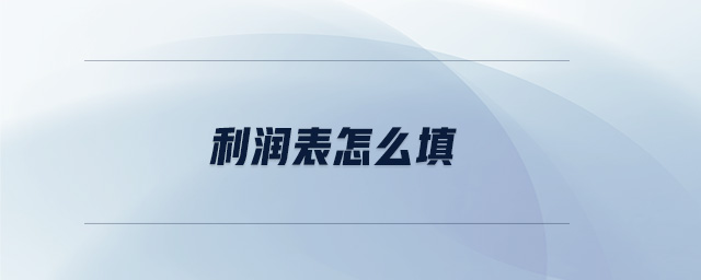 利潤(rùn)表怎么填