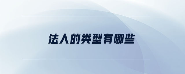 法人的類型有哪些 法人的類型有哪些