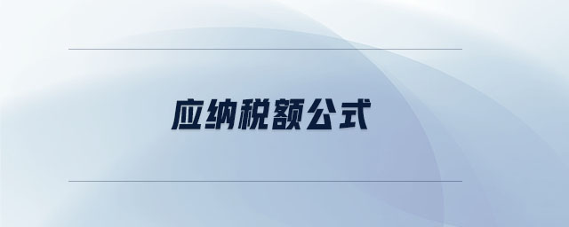 應(yīng)納稅額公式 應(yīng)納稅額公式